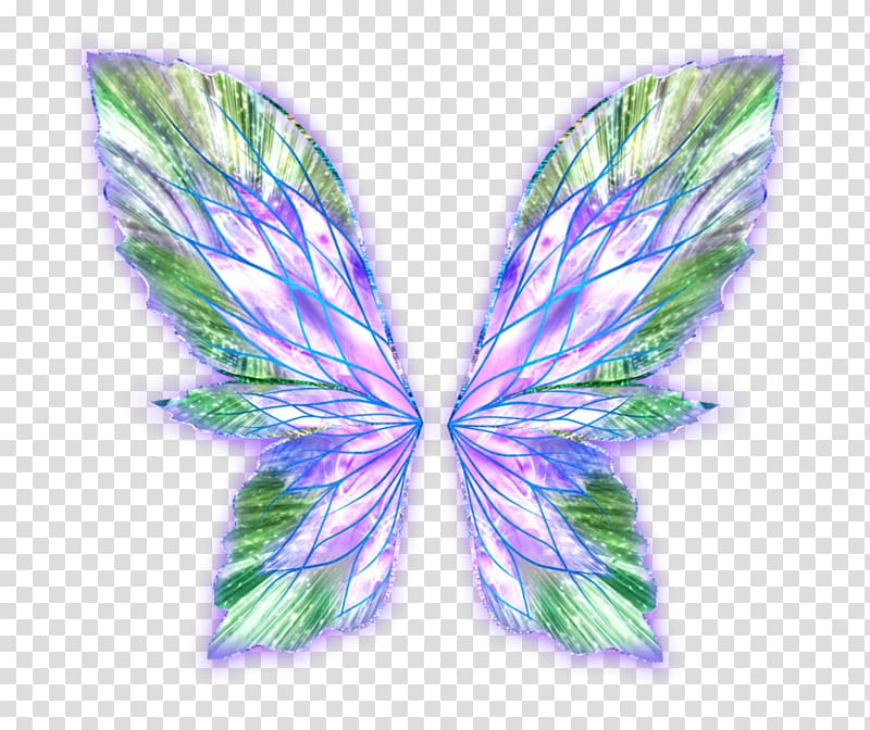Tecna Bloom Aisha Roxy Stella, green fairy wings transparent background PNG clipart