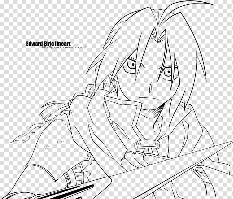Edward Elric Line art Alphonse Elric Roy Mustang Fullmetal Alchemist, Anime transparent background PNG clipart