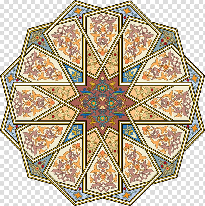 multicolored kaleidoscope , Islamic geometric patterns Islamic art Arabesque Islamic architecture, islamic motif transparent background PNG clipart