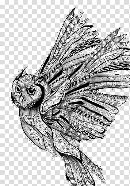 Owl Tattoo Sketch Drawing Idea, owl transparent background PNG clipart