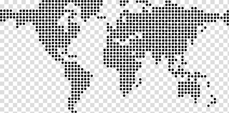 World map Dot distribution map Globe, dotted line transparent background PNG clipart