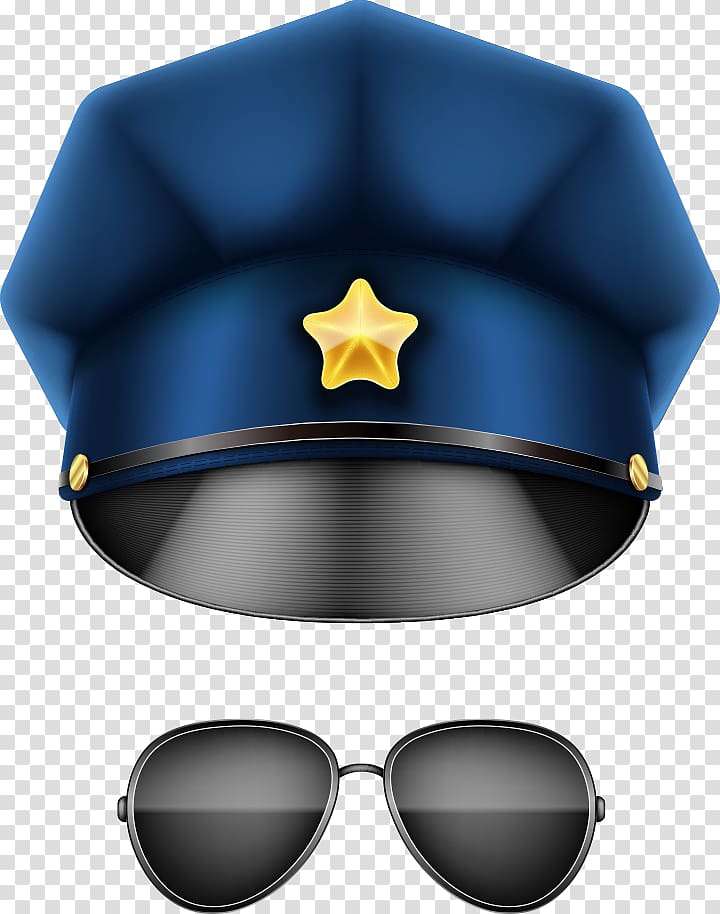 Hat Police officer u8b66u5e3d Designer, hat and sunglasses transparent background PNG clipart