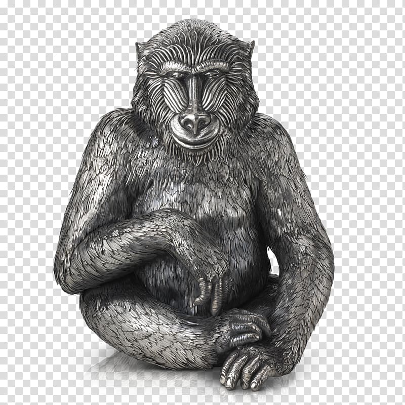 Buccellati Primate Gorilla Baboons Silver, gorilla transparent background PNG clipart