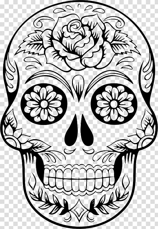 Calavera Skull Day of the Dead , sugar skulls transparent background PNG clipart