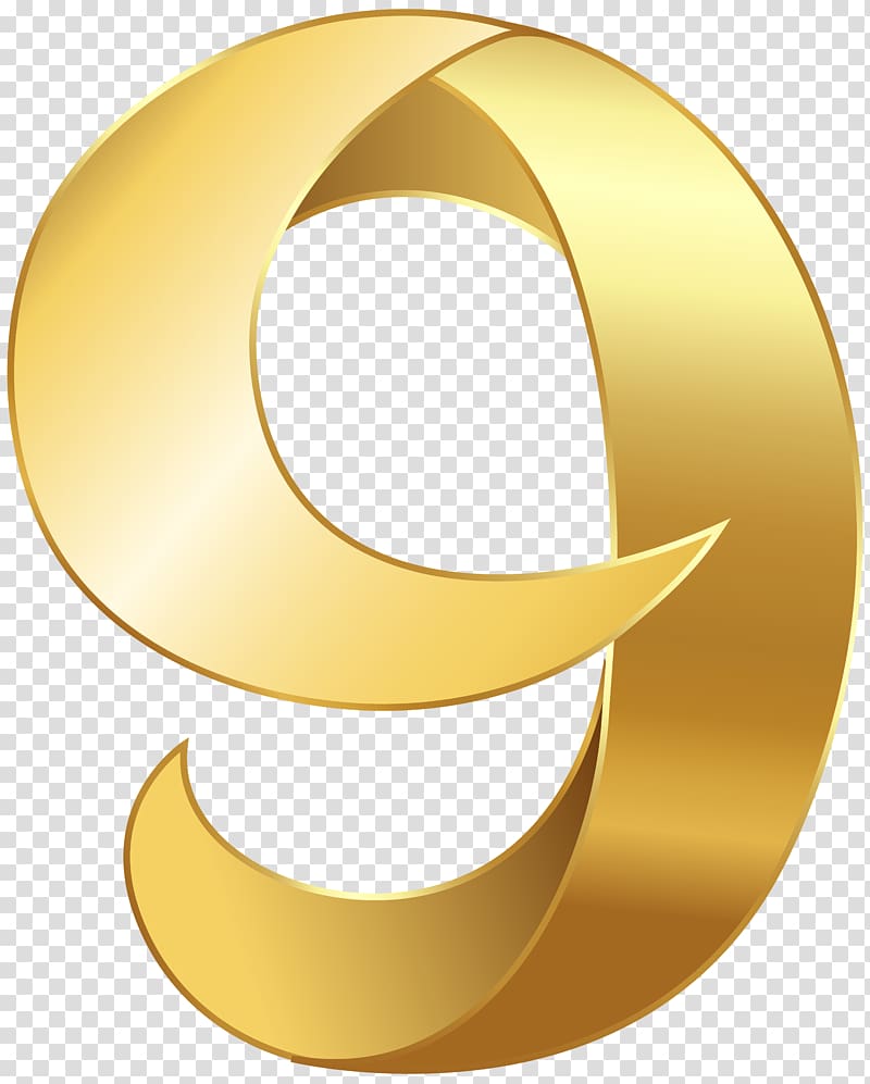 gold-colored number 9 illustration, Number , Golden Number Nine transparent background PNG clipart