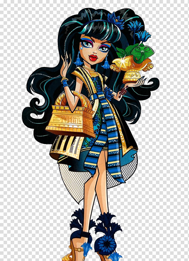 Monster High Cleo DeNile Doll Frankie Stein Lagoona Blue, doll transparent background PNG clipart