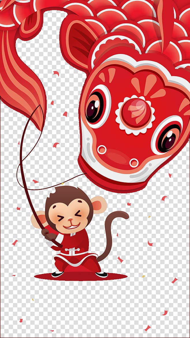 Chinese New Year Reunion dinner Illustration, Chinese New Year transparent background PNG clipart