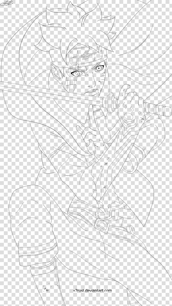 Line art Drawing Boruto: Naruto Next Generations Sketch, one line drawing transparent background PNG clipart