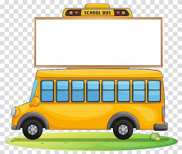 School bus , Cartoon car material transparent background PNG clipart