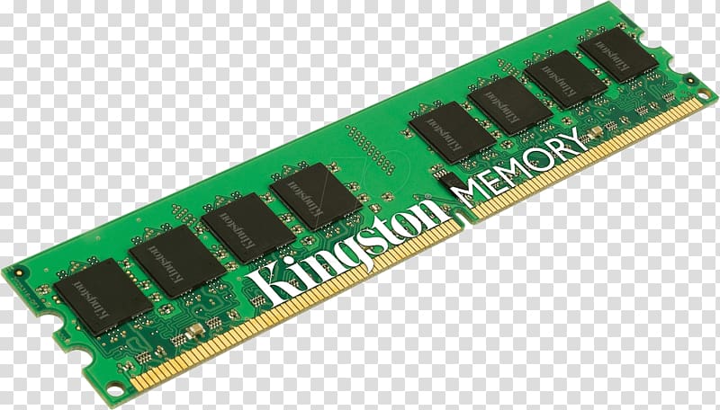 DIMM DDR2 SDRAM Computer data storage ECC memory Kingston Technology, ram transparent background PNG clipart