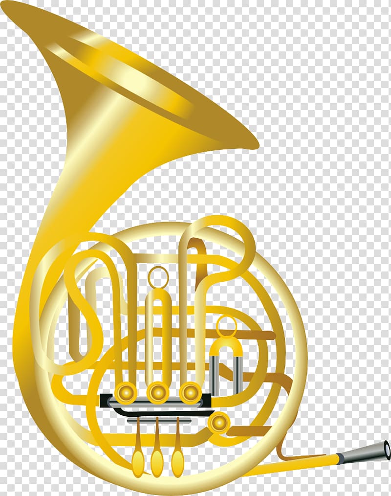 Musical instrument French horn Brass instrument Concert band Illustration, Musical Instruments transparent background PNG clipart