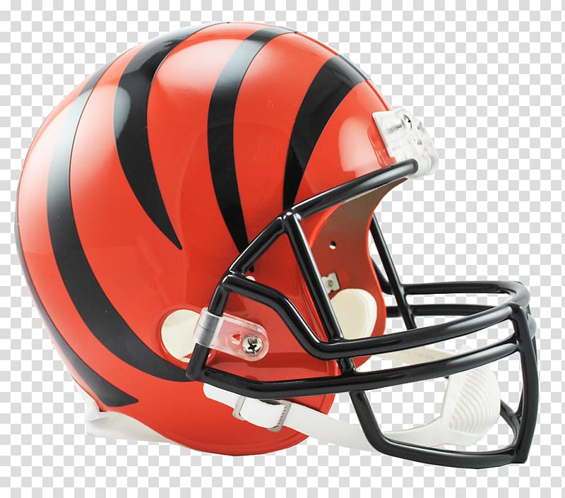 red and black football helmet, Cincinnati Bengals Helmet transparent background PNG clipart