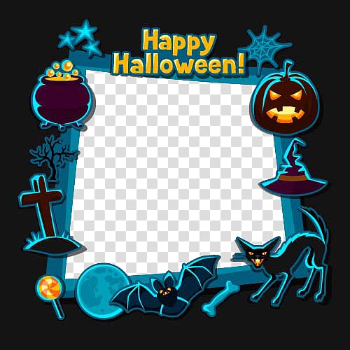 Halloween Flat design Illustration, Creative Borders transparent background PNG clipart