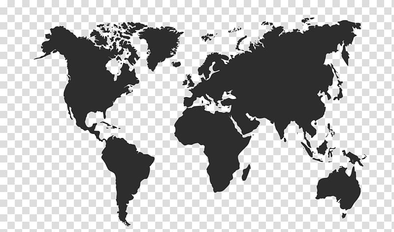 gray and black map screenshot, Globe World map Blank map, Black world map transparent background PNG clipart