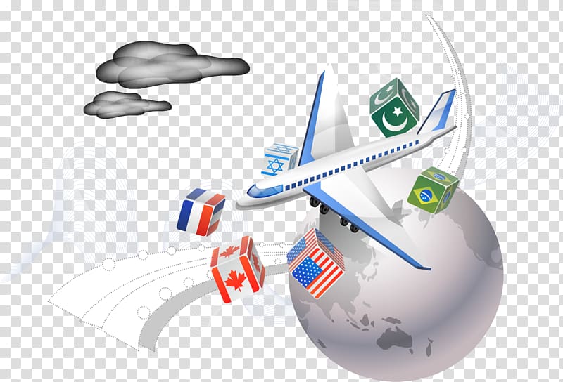 Airplane Illustration, Earth illustration Free transparent background PNG clipart