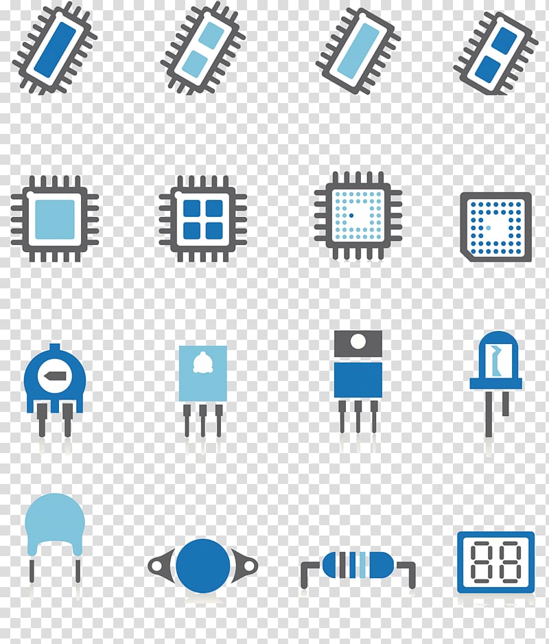 capacitors , Electronic component Integrated circuit Transistor Icon, Electronic components icon transparent background PNG clipart