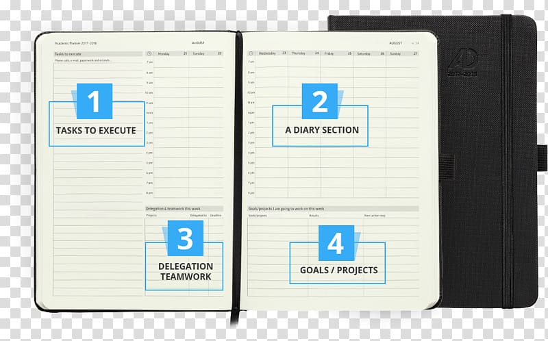 Personal organizer Getting Things Done Action Day Academic Planner 2018-2019, World\'s Best Goals & Action Day Academic Planner 2018-2019 World\'s Best Goals & Action Layout That Gets Things Done & Increase Productivity Diary, day 2019 transparent background PNG clipart