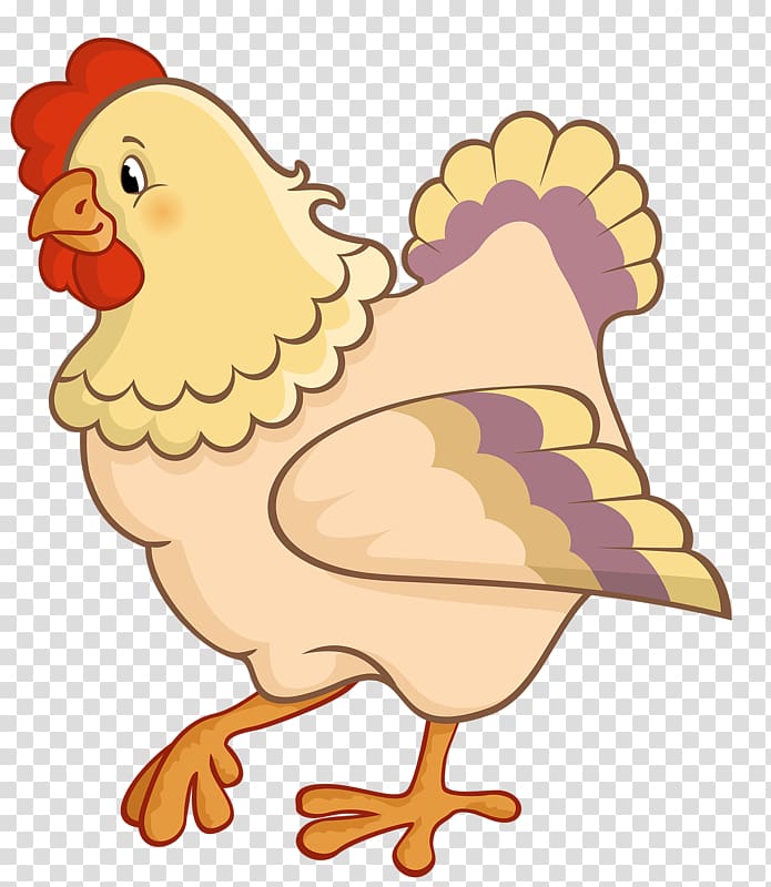 yellow feathered chicken illustration, Chicken Cartoon , Cartoon hen transparent background PNG clipart