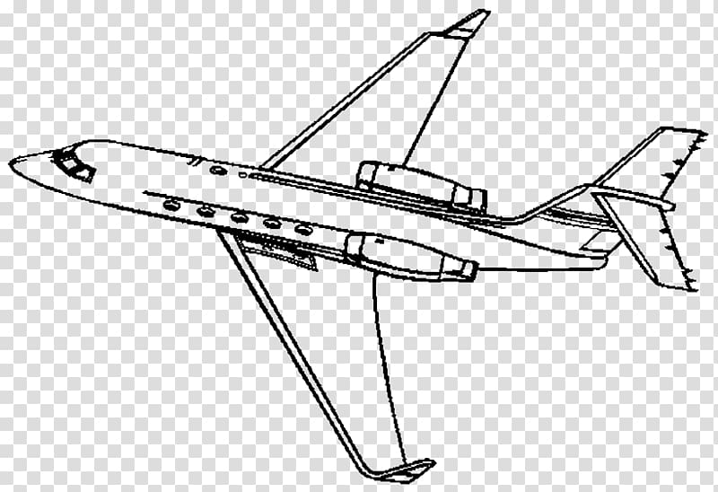 Airplane Coloring book Jet aircraft Business jet Fighter aircraft, airplane transparent background PNG clipart