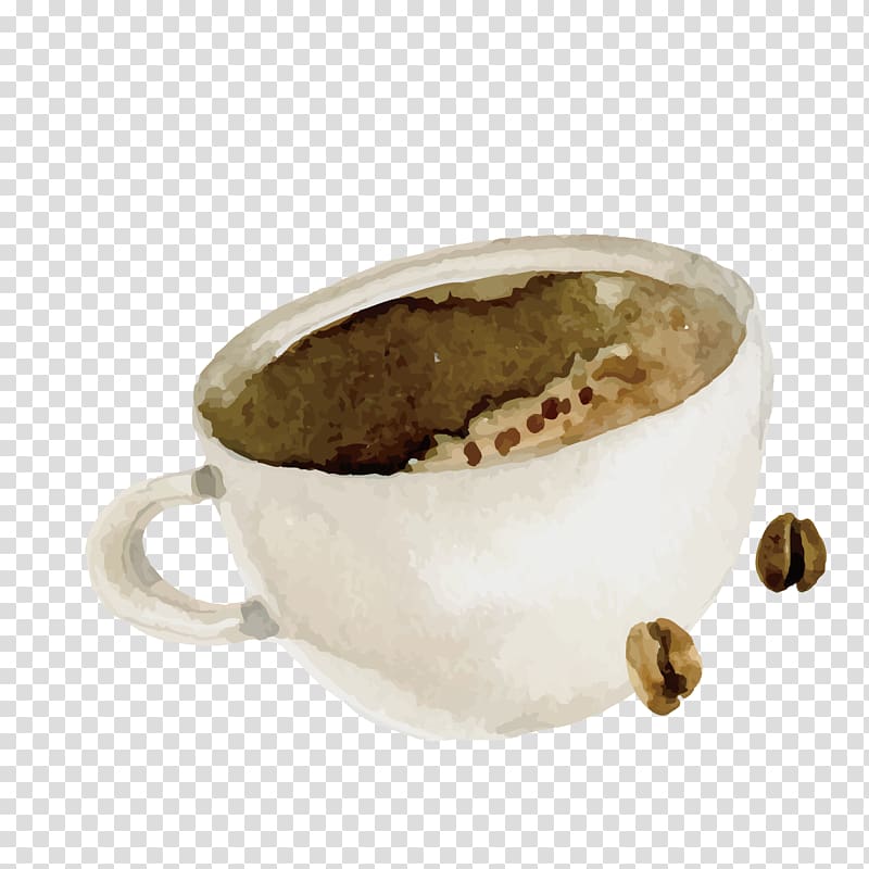 teacup , Instant coffee Cafe Coffee cup Coffee bean, Painted Coffee transparent background PNG clipart