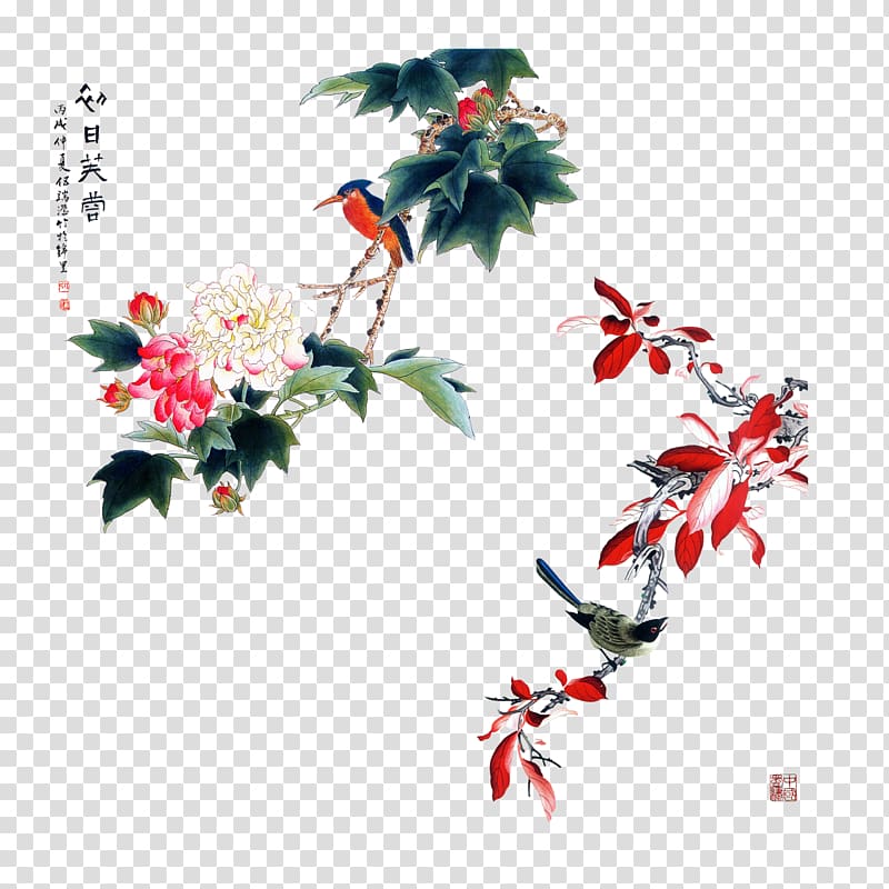 Gongbi Chinese painting Ink wash painting, EDC transparent background PNG clipart