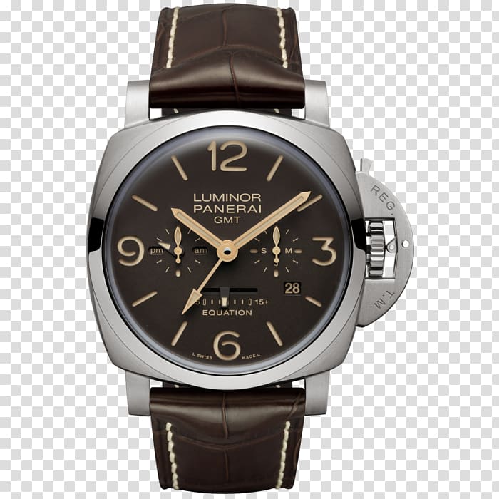 Panerai Equation of time Watch Greenwich Mean Time Zone Complication, watch transparent background PNG clipart
