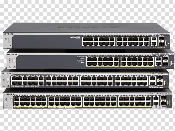 Computer network Network switch Gigabit Ethernet Stackable switch Netgear, others transparent background PNG clipart