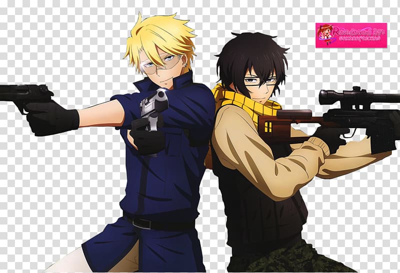 anime boy with machine gun