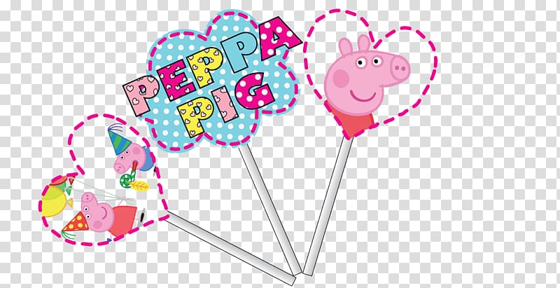Pink M Party Heart Peppa Pig Font, PEPPA PIG transparent background PNG clipart