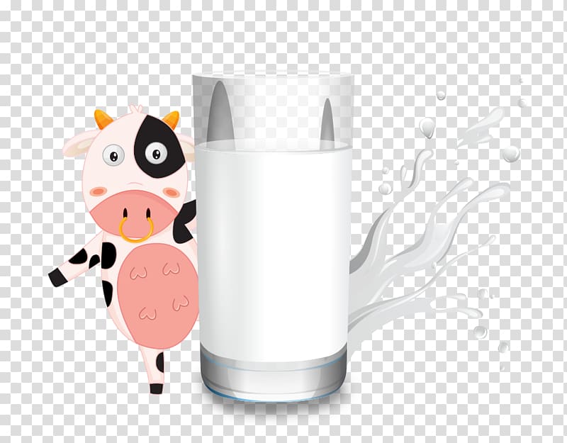 Milk Dairy cattle Cartoon, Cartoon Cow transparent background PNG clipart