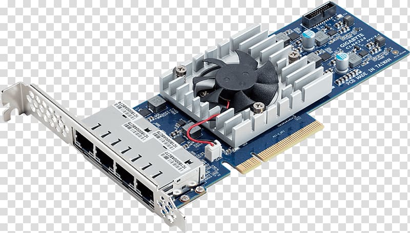 Network Cards & Adapters PCI Express 10 Gigabit Ethernet 8P8C Local area network, motherboard interface network transparent background PNG clipart