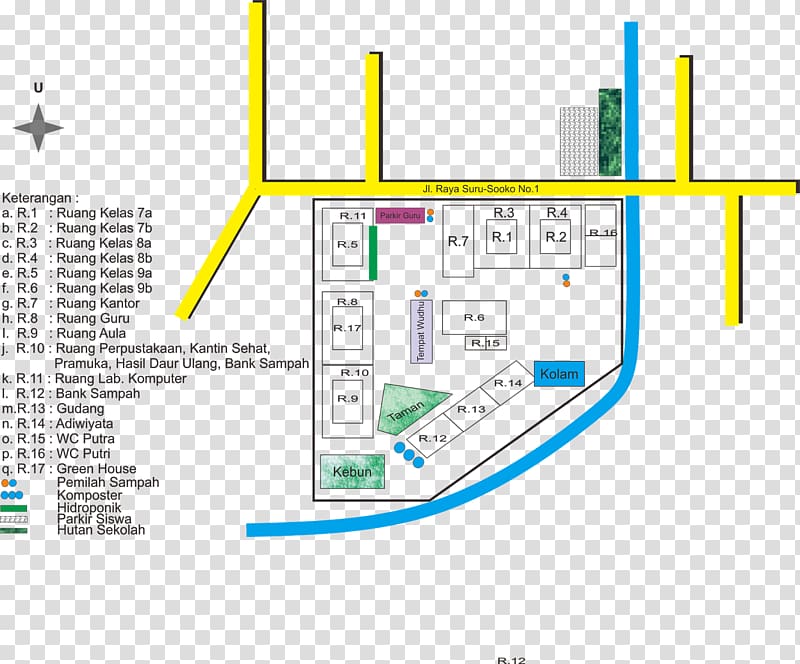 Adiwiyata Paper School, lokasi denah transparent background PNG clipart