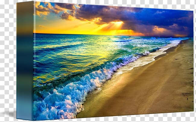 Body of water Sea Painting Water resources, beach sunset transparent background PNG clipart