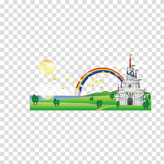 Rainbow, Rainbow Castle transparent background PNG clipart