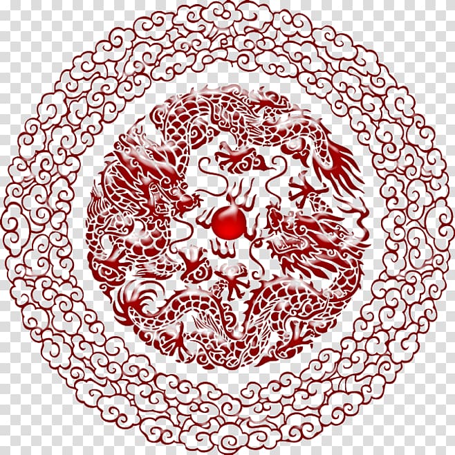 Xiangyun County Totem , Dragon circular pattern transparent background PNG clipart