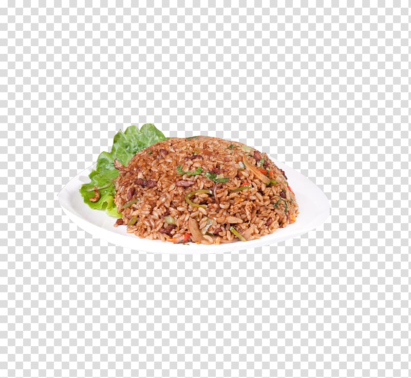 Fried rice Fried noodles Chicken soup Dish Stir frying, Fried rice with black pepper beef transparent background PNG clipart