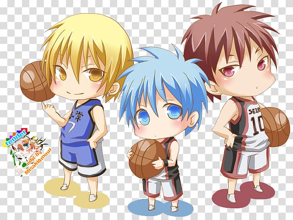 Tetsuya Kuroko Taiga Kagami Kuroko\'s Basketball Shintaro Midorima Ryota Kise, Chibi transparent background PNG clipart