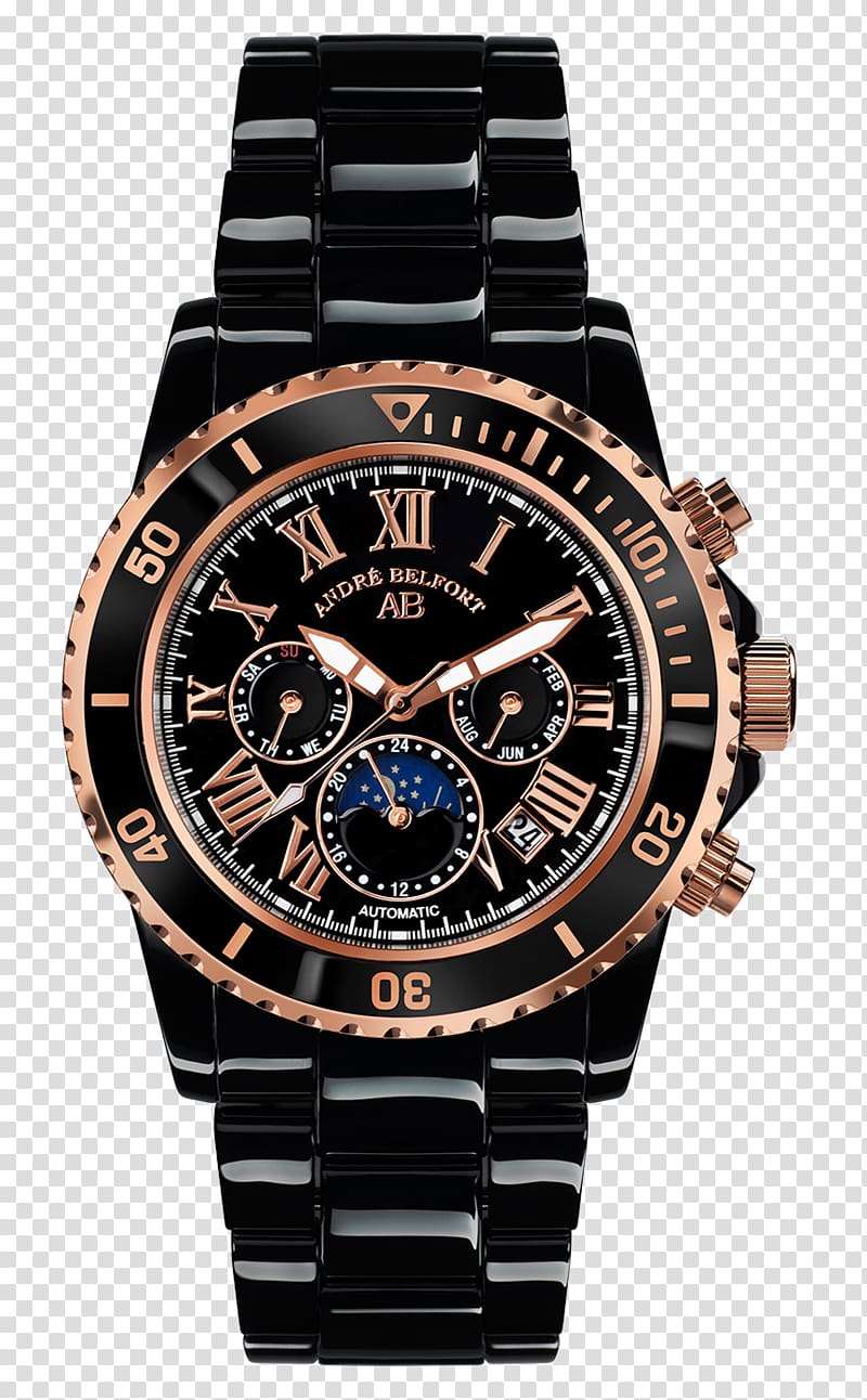 Automatic watch Belfort Clock Chronograph, watch transparent background PNG clipart
