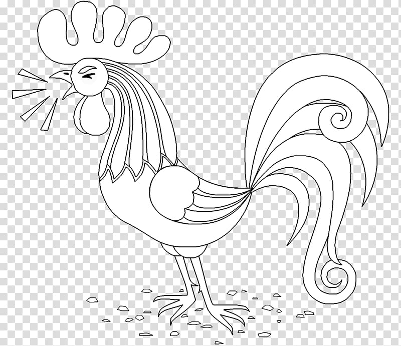 Rooster Chicken Drawing Line art , chicken transparent background PNG clipart