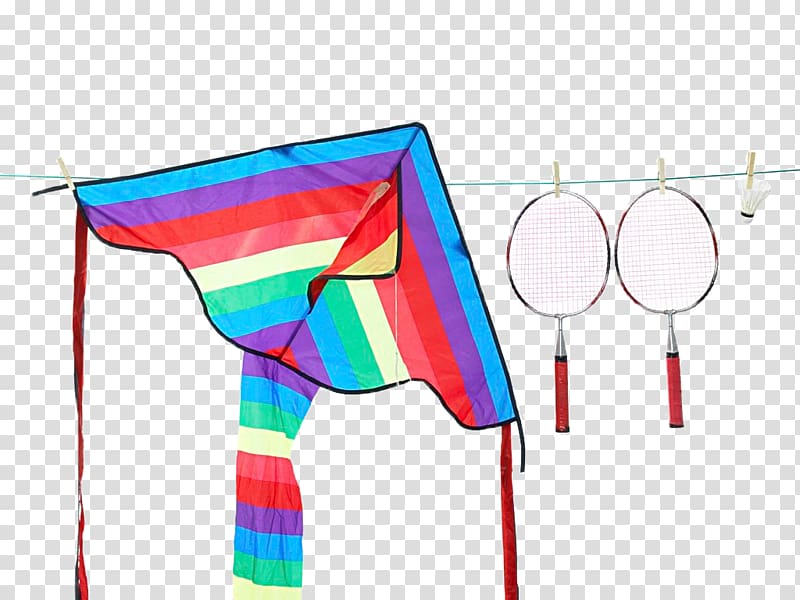 Badmintonracket Shuttlecock , Hand-painted kite badminton transparent background PNG clipart