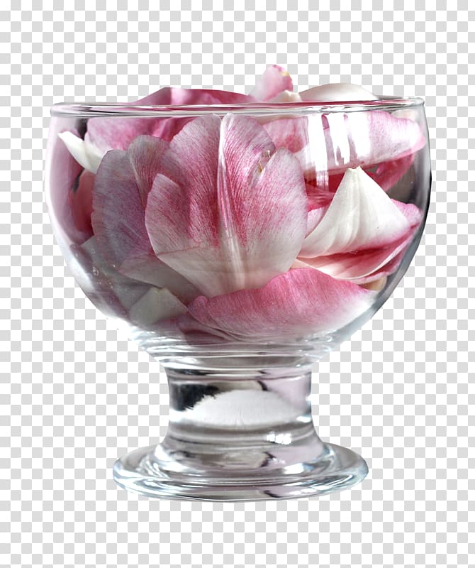 Glass Tableware Vase Bowl Flower, flower petals transparent background PNG clipart