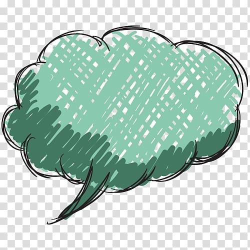 hand-painted cartoon green chat box transparent background PNG clipart
