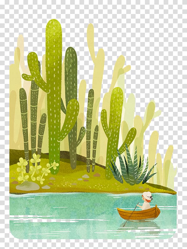 Drawing Cartoon Illustration, Cactus Forest transparent background PNG clipart