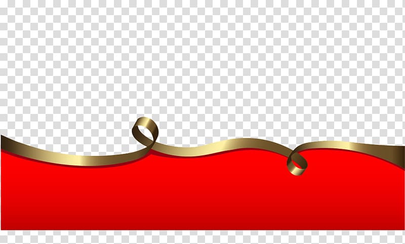 free gold ribbon on red pull pattern transparent background PNG clipart