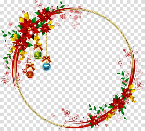 Christmas decoration Frames Christmas ornament, circular border transparent background PNG clipart