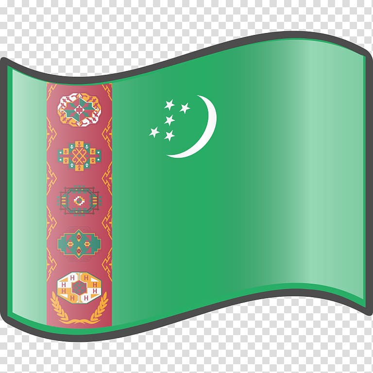 Flag of Turkmenistan Green, Flag transparent background PNG clipart