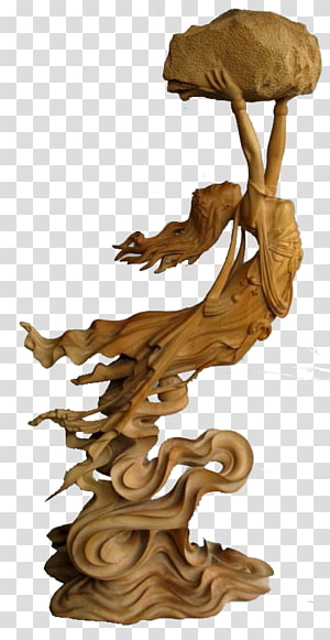 Poster Wood carving, The goddess patching the sky wood transparent background PNG clipart thumbnail