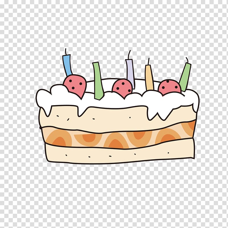 Birthday cake Shortcake Cream, Hand drawn birthday cake transparent background PNG clipart