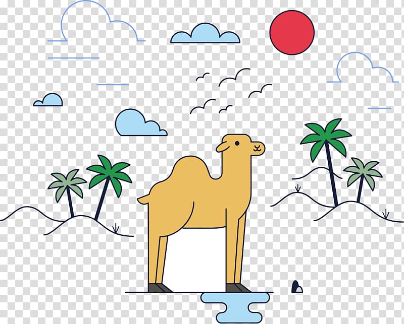 Dromedary Euclidean Drawing Illustration, Camel sketch transparent background PNG clipart