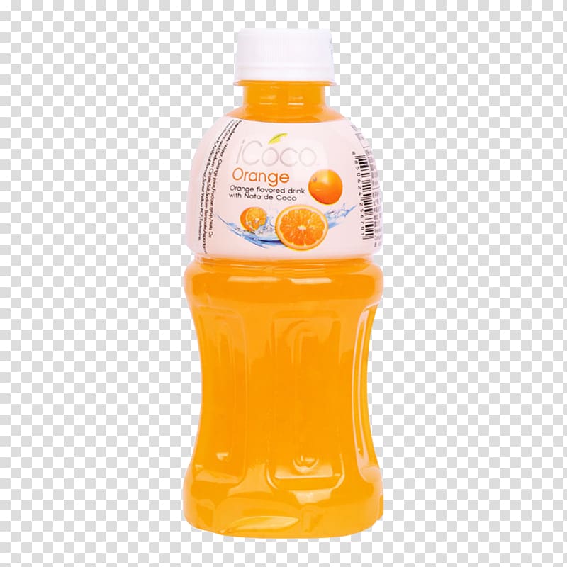 Orange juice Orange drink Nata de coco Coconut milk, icoco in orange juice transparent background PNG clipart